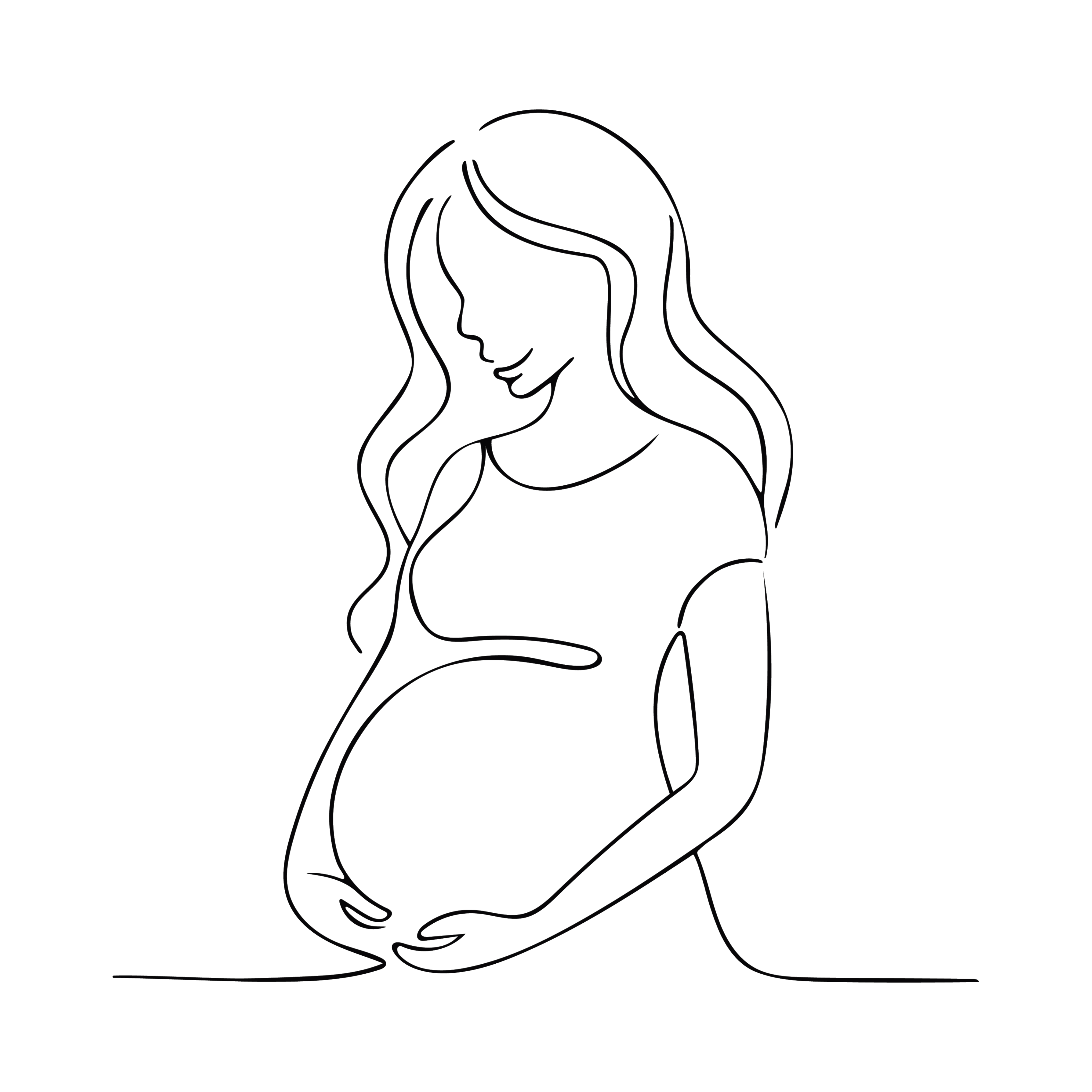 Femme enceinte line-art droite